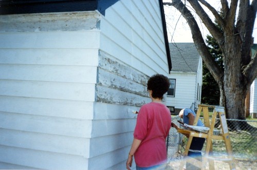 22mom with dad painting our garage